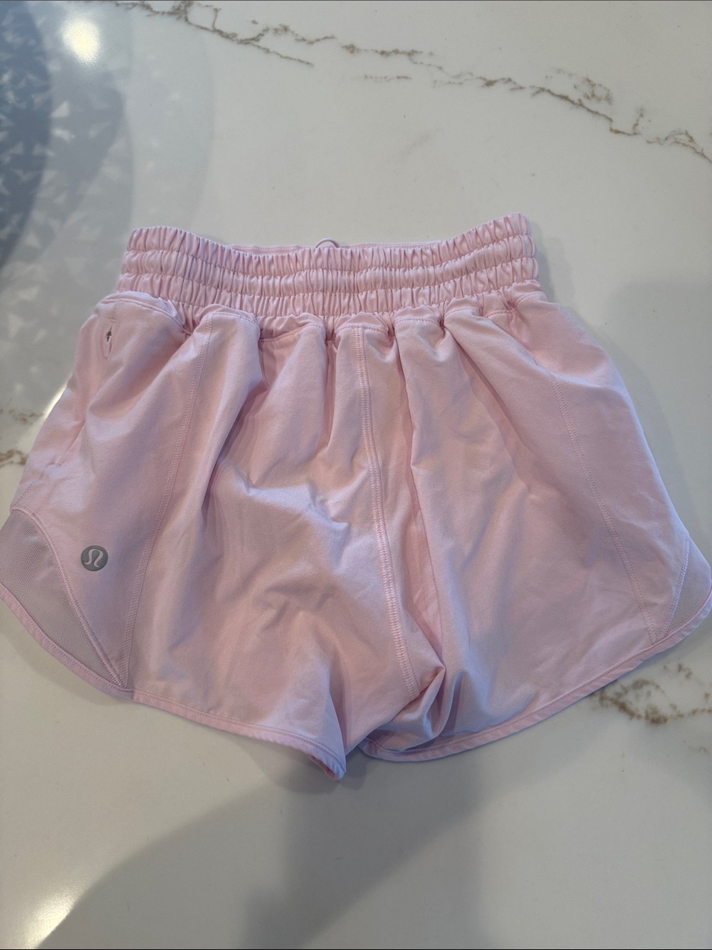 lululemon hotty hot athletica Light Pink Running Shorts 2.5”